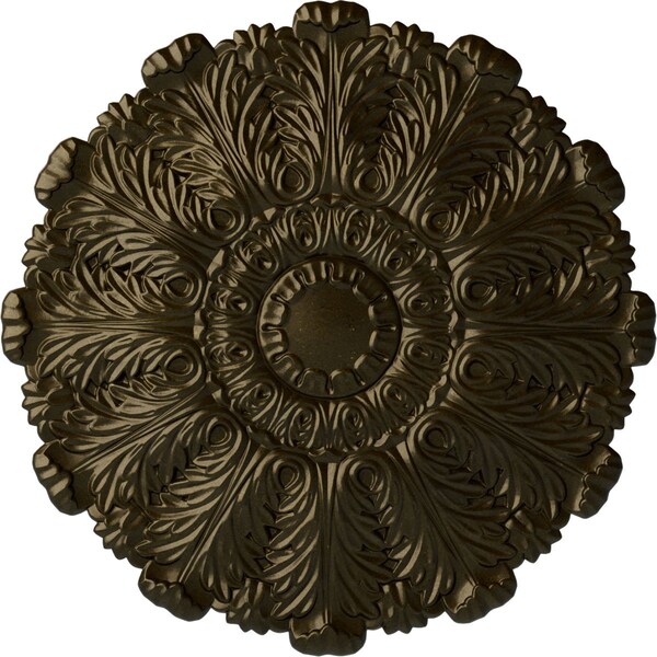 Ekena Millwork Durham Ceiling Medallion (Fits Canopies up to 4 1/4"), Hand-Painted Green Gold, 31"OD x 1 1/2"P CM31DUGGS - main